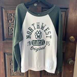Blue 84 Green and White Northwest Bearcats Sweatshirt